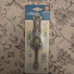 Dr. Brown's Baby & Toddler Training Toothbrush with Soft Bristles, Gray Otter